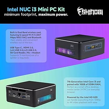 ミニPC intel NUC i3 BOXNUC7I3BNH Amazon.com: Intel BOXNUC7I3BNK NUC Kit Components : Electronics